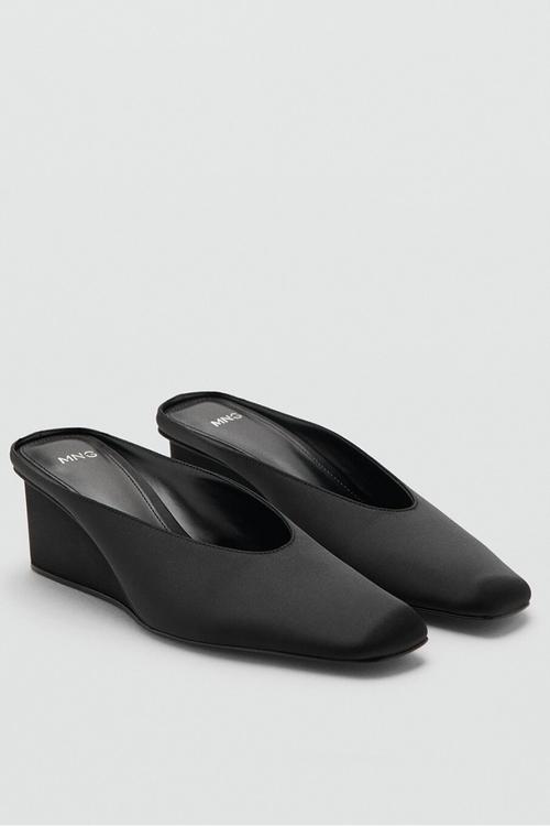 Wedge mule - black