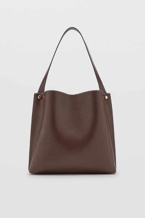 Dots shoulder bag - brown