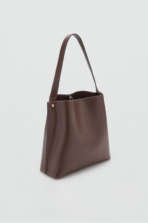 Dots shoulder bag - brown
