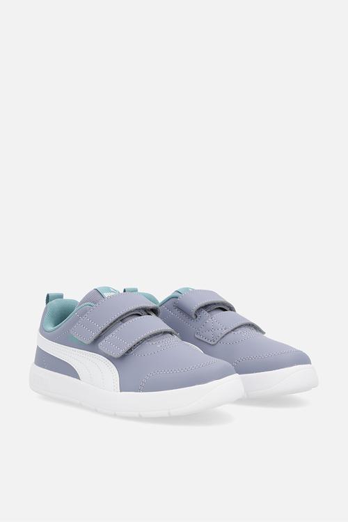 Courtflex V3 V Ps - Grey Sky-Puma White-Baltic Sea Blue