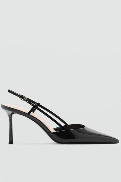 Giro leather stiletto slingback heel - black