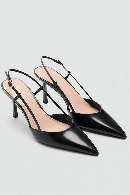 Giro leather stiletto slingback heel - black