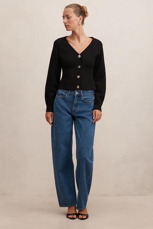 Arianna sculpted cardigan in black