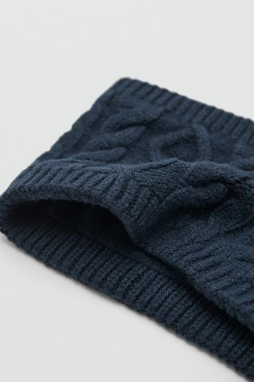 Cable-knit scarf - Navy