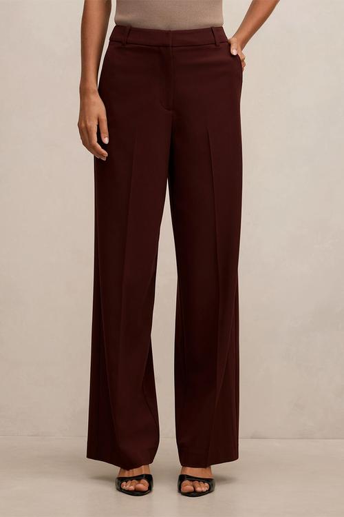 Pia wide leg suit pants in aubergine suit