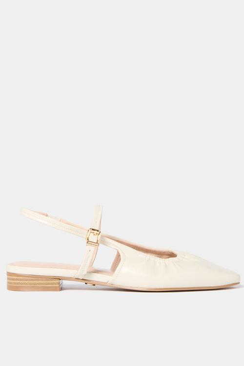 Harper scrunch detail mary jane flat pump in nude