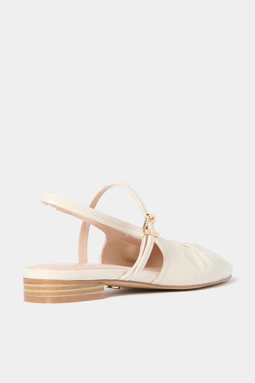 Harper scrunch detail mary jane flat pump in nude
