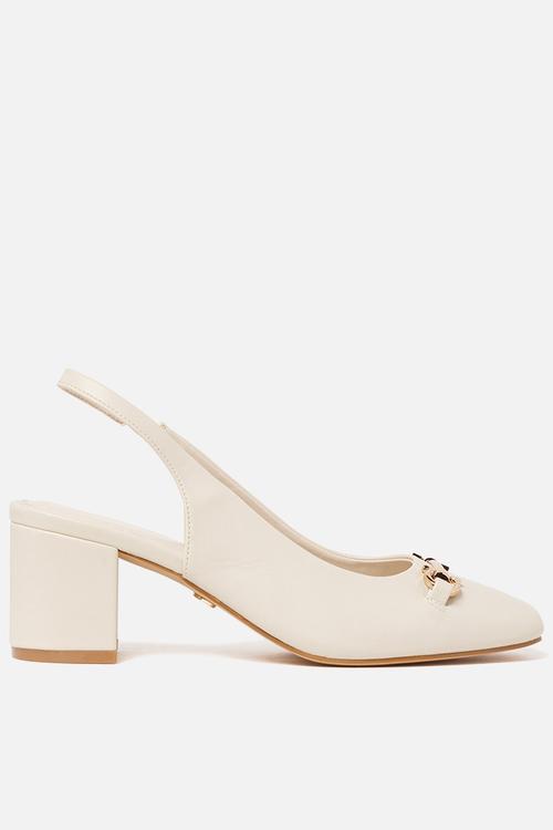 Valeria bit trim slingback block heel in nude