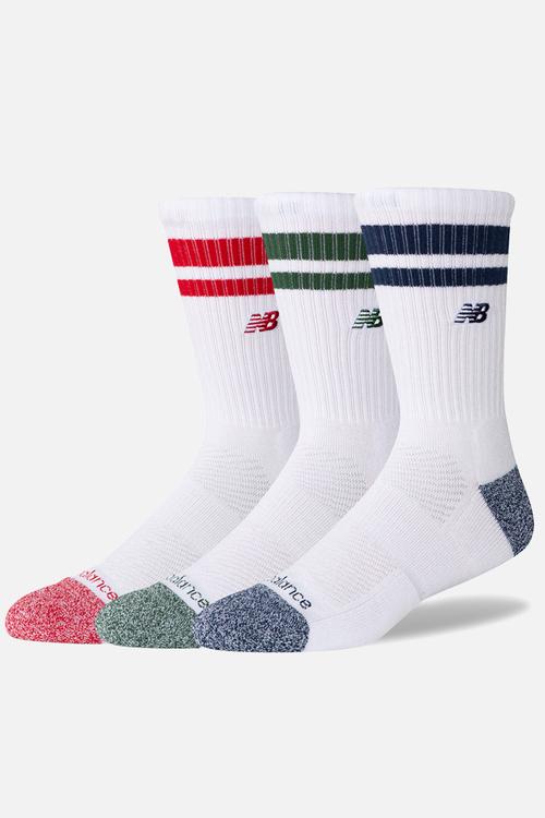 Active Premium Striped Crew Sock 3Pk - Assorted
