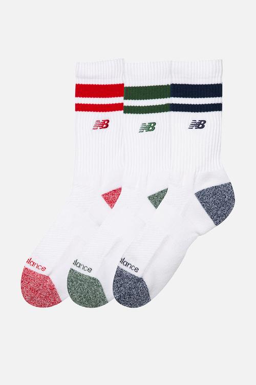 Active Premium Striped Crew Sock 3Pk - Assorted