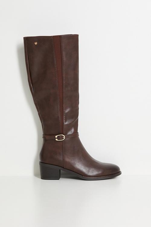 Brook 2 gold buckle rider boot - chocolate