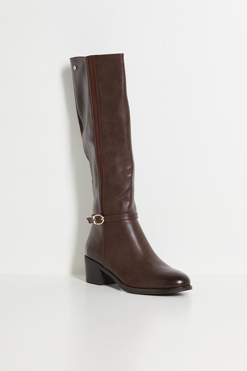 Brook 2 gold buckle rider boot - chocolate