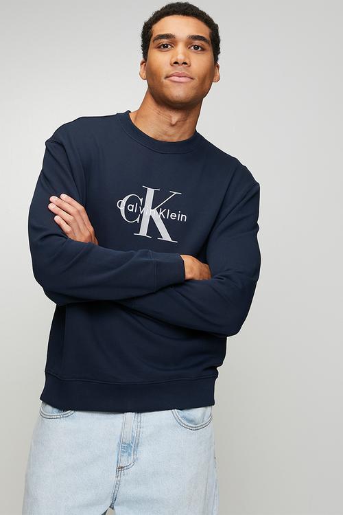 Long sleeve Eu 350Terry Monologo Cn Swtshrt - Dark Sapphire