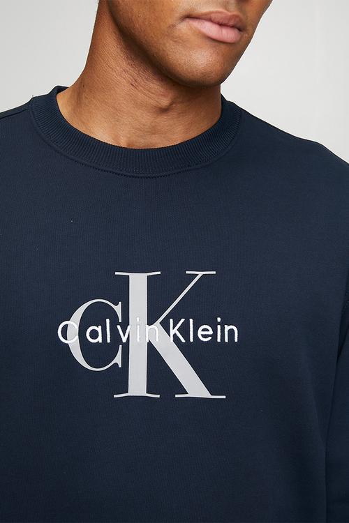 Long sleeve Eu 350Terry Monologo Cn Swtshrt - Dark Sapphire