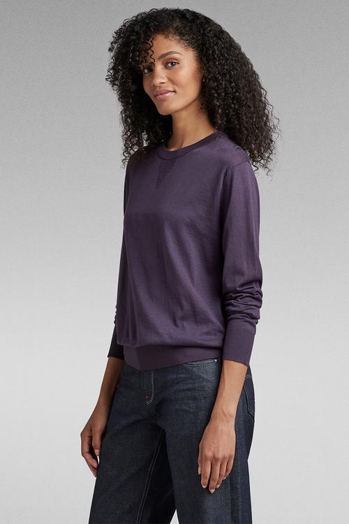 Core r neck knit wmn - carbonne purple