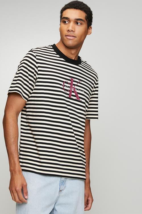 Short sleeve 20s stripe jersey monologo cn tee - multi