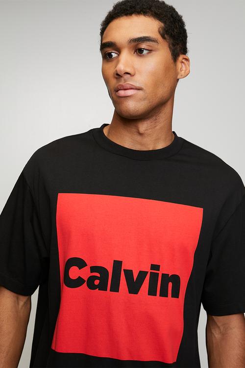 Short sleeve 16S Io Calvin Box Graphic Tee - Black