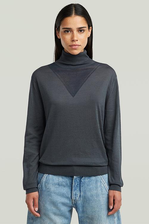 Core roll neck knit wmn - fantem blue