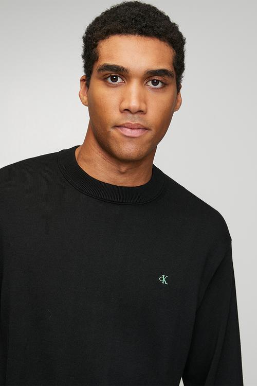 Long sleeve Ez Cotton Crewnk Sweater - Black