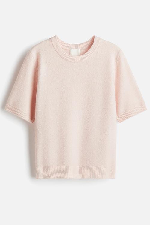 Fine-knit jumper - powder pink 