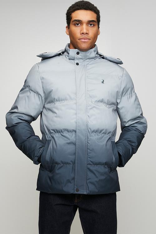 Mali Ombre Puffer Long Sleeve Jacket - Blue