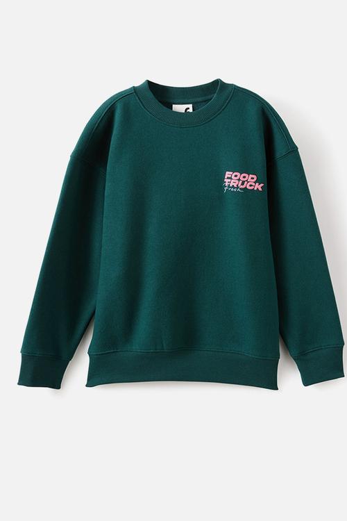Sammy Oversize Crew - Winter Jade/Food Truck