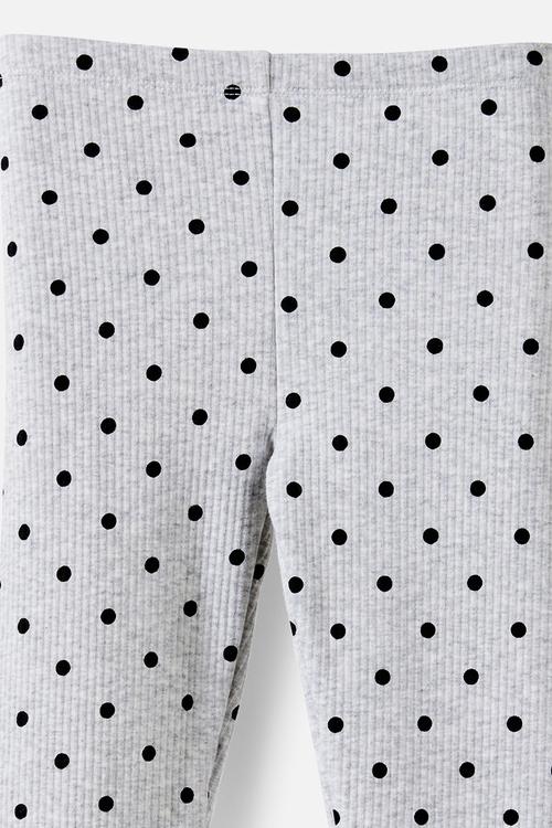 Fleece Legging - Grey Marle/Black Spots