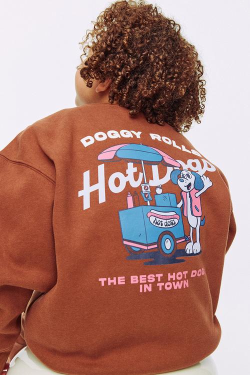 Sammy Oversize Crew - Chestnut/Doggy Rolls