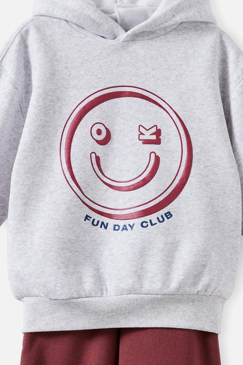 Sammy Oversized Hoodie & Relaxed Trackpant Pack - Grey Marle Funday/Bordeaux