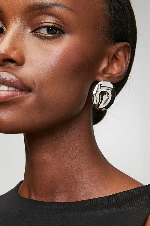 Ensley Abstract Pin Earrings - Silver