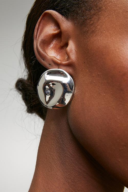 Ensley Abstract Pin Earrings - Silver