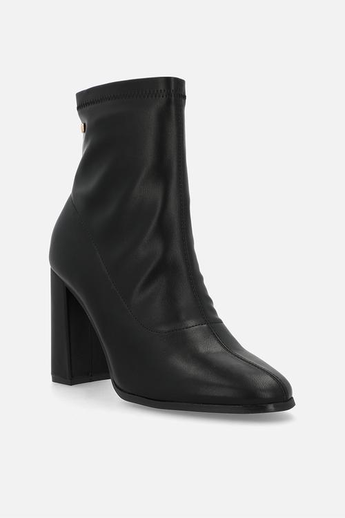 Shania 9 lycra block heel ankle boot - black