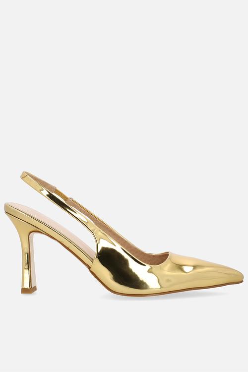 Hollie closed toe stiletto heel slingback - gold 