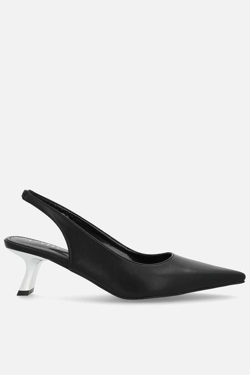 Letisha closed toe comma heel slingback - black 