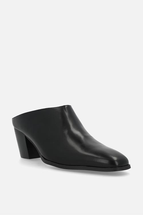 Millie closed toe block heel mule - black 