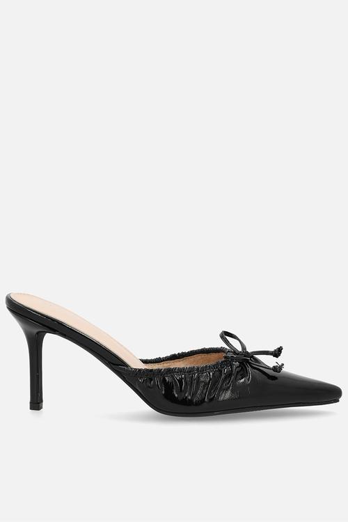 Cyra closed toe stiletto heel mule - black 