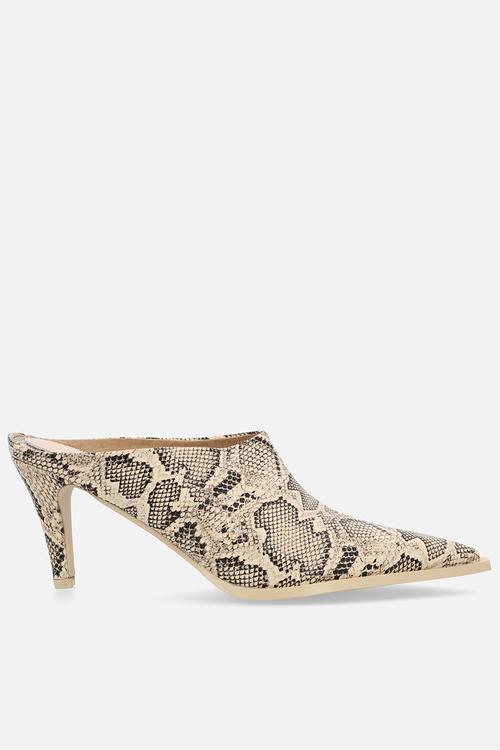 Eldi closed toe stiletto heel mule - snake 