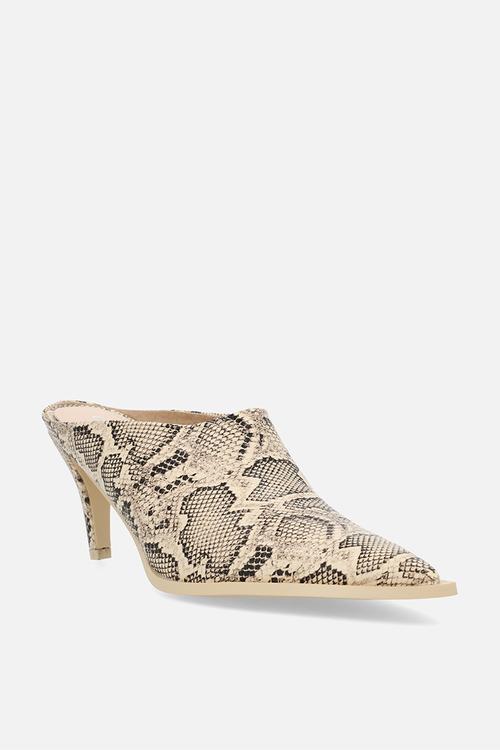 Eldi closed toe stiletto heel mule - snake 