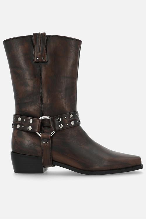 Florrie biker boot - brown brushed 