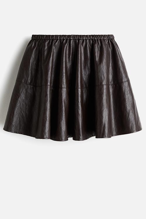 Circular mini skirt - dark brown