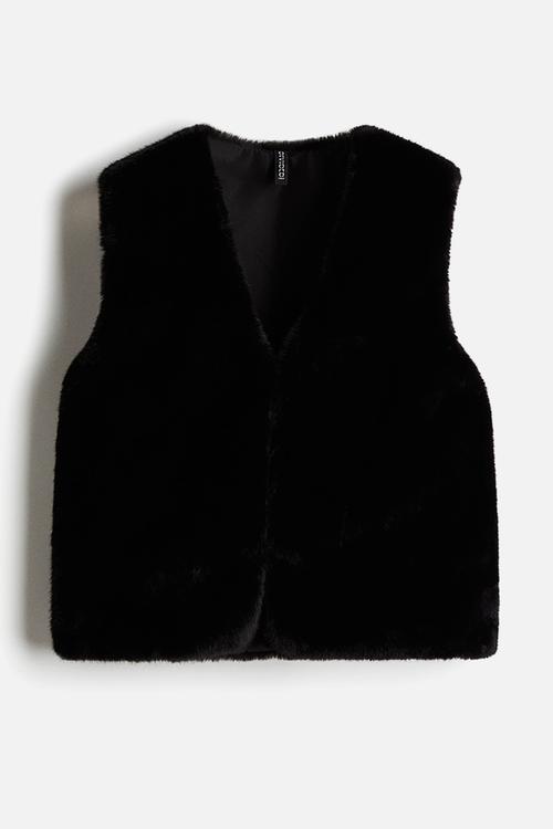 Fluffy gilet - black