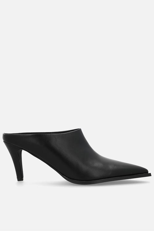 Eldi closed toe stiletto heel mule - black 