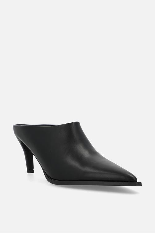 Eldi closed toe stiletto heel mule - black 