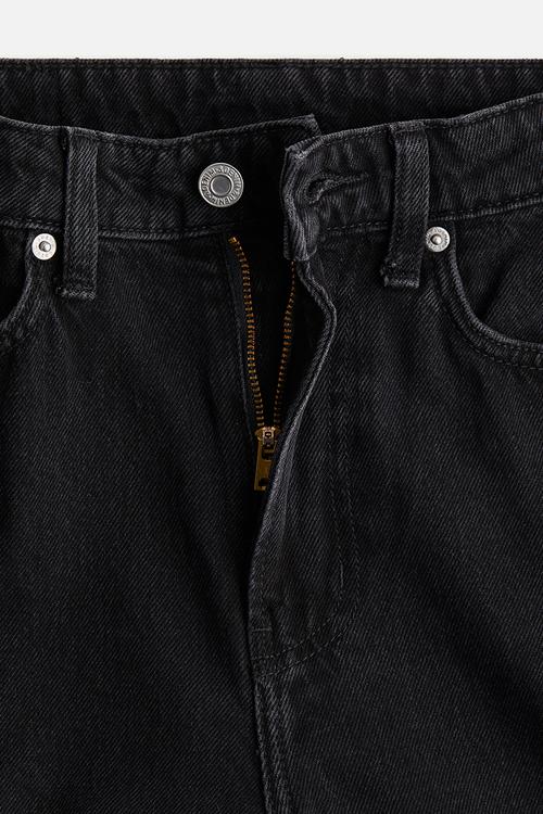 Wide high waist jeans - black