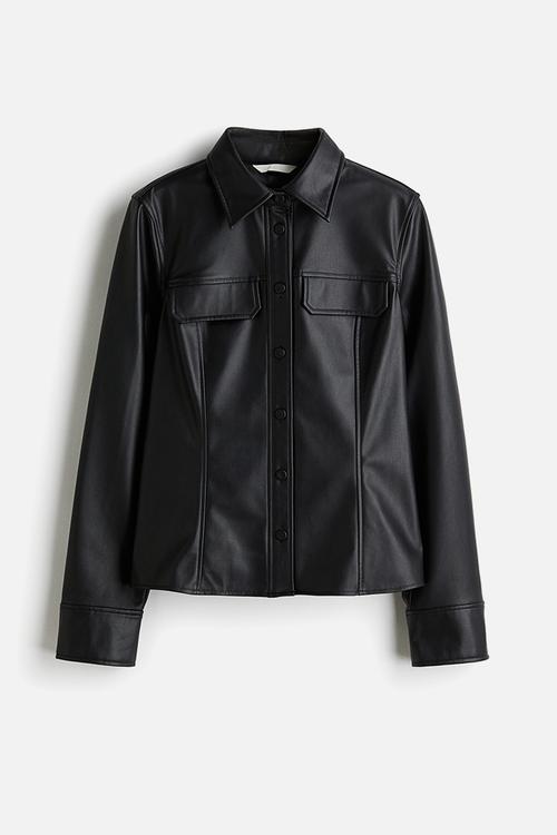 Coated shirt - black