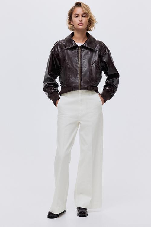Wide high jeans - white