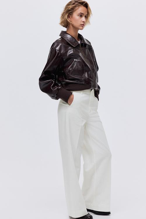 Wide high jeans - white