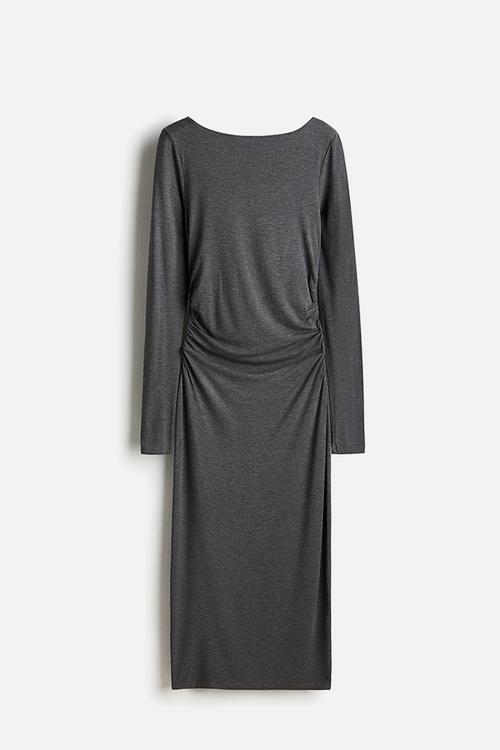Draped bodycon dress - dark grey