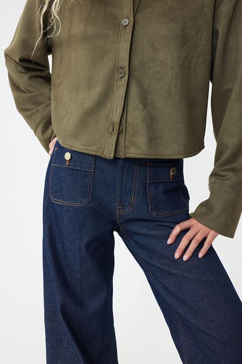 Loose-fit shirt - dark khaki green