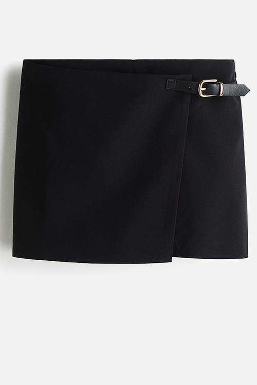 Wrap skort - black